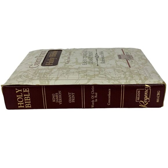 Giant Print Holy Bible King James Version Reference Nelson Regency Burgundy 1991 - Picture 2 of 12